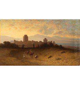 <vue Du Chateau Des Sept Tours A Constantinople> by Charles Theodore Frere