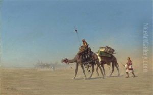 Une Caravane, Desert D'arabie by Charles Theodore Frere