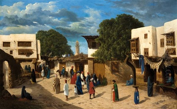 Promeneurs Sur Une Place En Orient - view 1