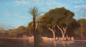 Inondation Du Nil A Choubrah (le Caire) by Charles Theodore Frere