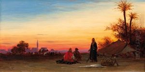Bedouin Camp, Afterglow by Charles Theodore Frere
