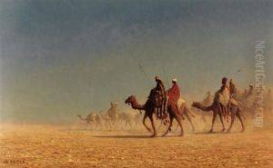 Caravane Dans Le Desert by Charles Theodore Frere
