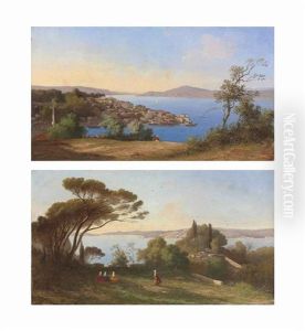 Views Of The Bosphorus (pair) by Charles Theodore Frere