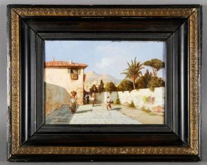 North African Village Scene by Charles Theodore Frere