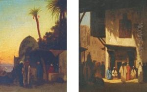 Au Bord Du Nil (+ Rue Orientale; Pair) by Charles Theodore Frere