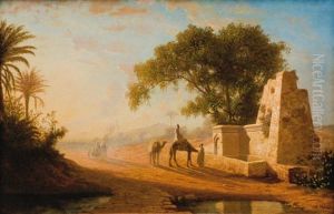Halte Des Chameliers A La Fontaine, Egypte