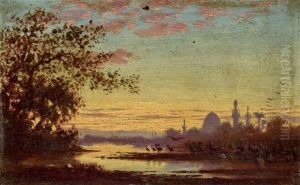 Coucher De Soleil A Siout, Haute Egypte (+ Vue Prise A Siout Haute Egypte; Verso)