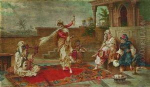 Scene Orientaliste by Charles Theodore Frere