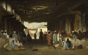 A North African Market by Charles Theodore Frere
