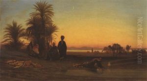 Evening Rest By The Nile by Charles Theodore Frere