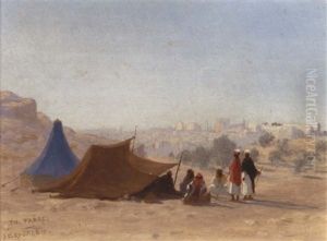 Encampment Outside The Walls Of Jerusalem by Charles Theodore Frere