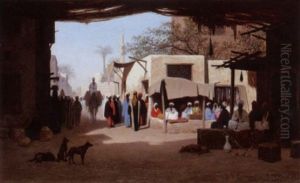 A Market In Cairo by Charles Theodore Frere