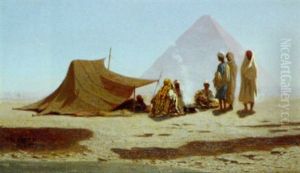 Campement Pres De La Grande Pyramide by Charles Theodore Frere