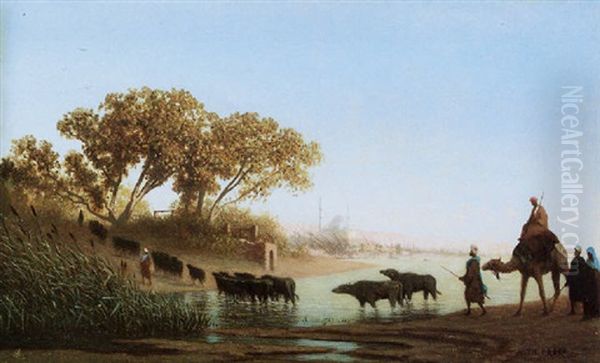 Troupeau Passant La Riviere - view 1