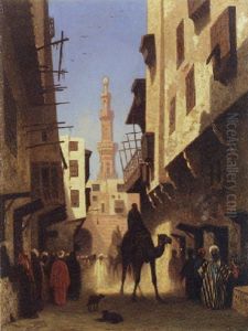 A Street In Khan El Khalily, Cairo by Charles Theodore Frere