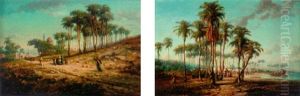 Figures Entering A North African Town by Charles Theodore Frere