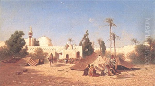 Arabisk Stadsbild Med Figurer - view 1