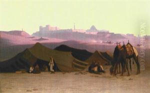 A Desert Camp In The Evening Glow