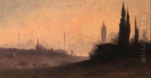 Vue De Constantinople by Charles Theodore Frere