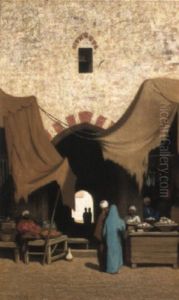 Arab Market Place by Charles Theodore Frere