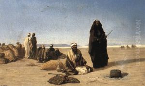 Une Halte Dans Le Desert De Suez by Charles Theodore Frere