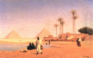 Les Pyramides De Gyzeh (egypte) by Charles Theodore Frere
