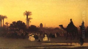 Halte D'un Caravan by Charles Theodore Frere