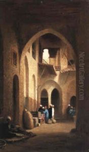 Bazaar In Cairo by Charles Theodore Frere