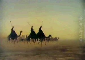 La Caravane Dans Le Desert by Charles Theodore Frere