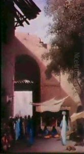 Bab Hussenieh Au Caire,egypte by Charles Theodore Frere