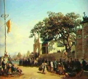 An Asian Market by Charles Theodore Frere