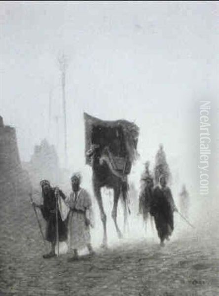 Arab Travellers, Twilight, Egypt - view 1