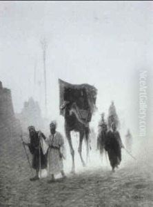Arab Travellers, Twilight, Egypt by Charles Theodore Frere