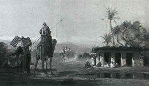 Arabs Resting By An Oasis by Charles Theodore Frere