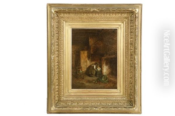 Children Playing At The Hearth - view 1