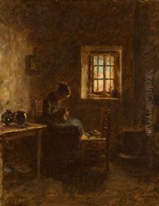 Scene D"interieur by Pierre Edouard Frere