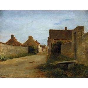 Bretonische Strassenpartie by Pierre Edouard Frere
