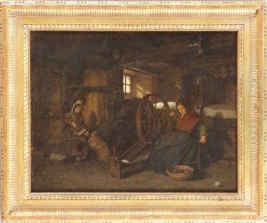 The Spinners by Pierre Edouard Frere