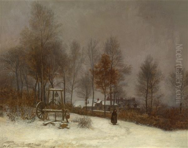 Wintermotiv Aus Den Waldern Von Fontainbleau - view 1
