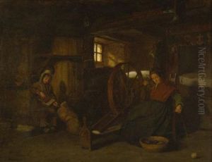 The Spinners by Pierre Edouard Frere