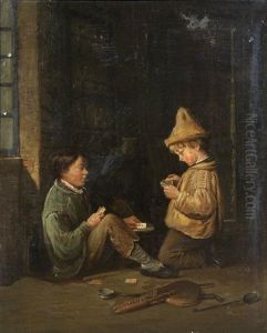 The Card Players by Pierre Edouard Frere