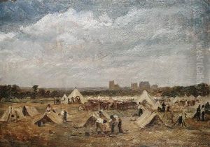 A Military Encampment by Pierre Edouard Frere