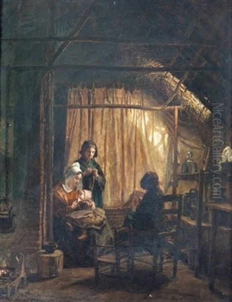 Interieur Mit Frauen Bei Der Handarbeit - view 1