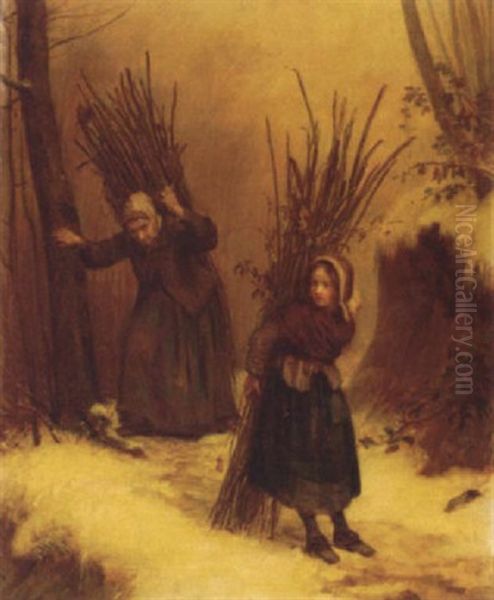Faggott Gatherers In The Snow - view 1