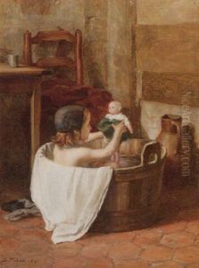 A Special Bathe by Pierre Edouard Frere