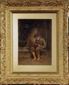 Boy Eating Porridge by Pierre Edouard Frere