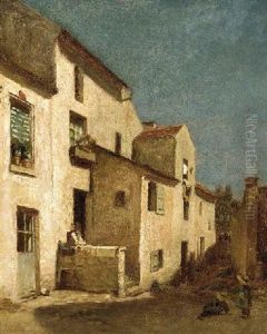 A Courtyard, Ecouen by Pierre Edouard Frere