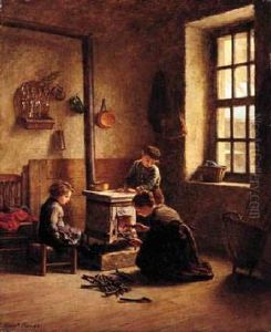 Lighting The Stove by Pierre Edouard Frere