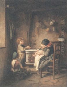 Looking After The Baby by Pierre Edouard Frere