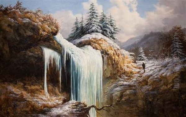 Winter Landscape - Frozen Falls - view 1